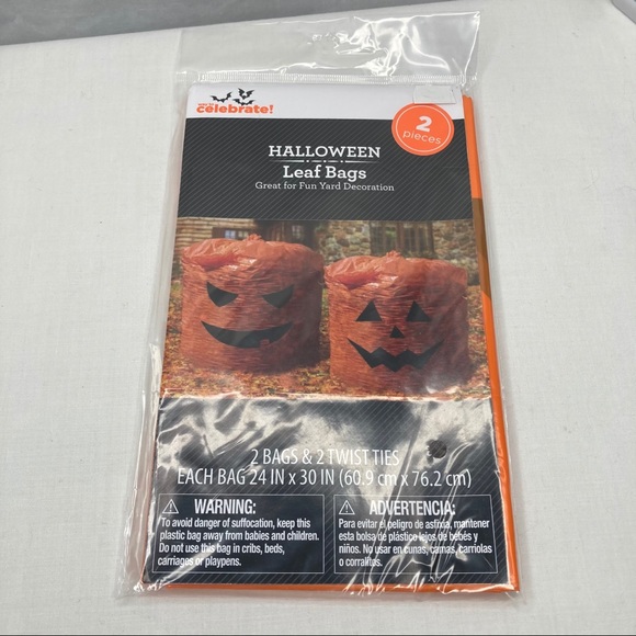 Halloween Leaf Bags Stuff A Pumpkin Jack-O-Lantern - Picture 3 of 8